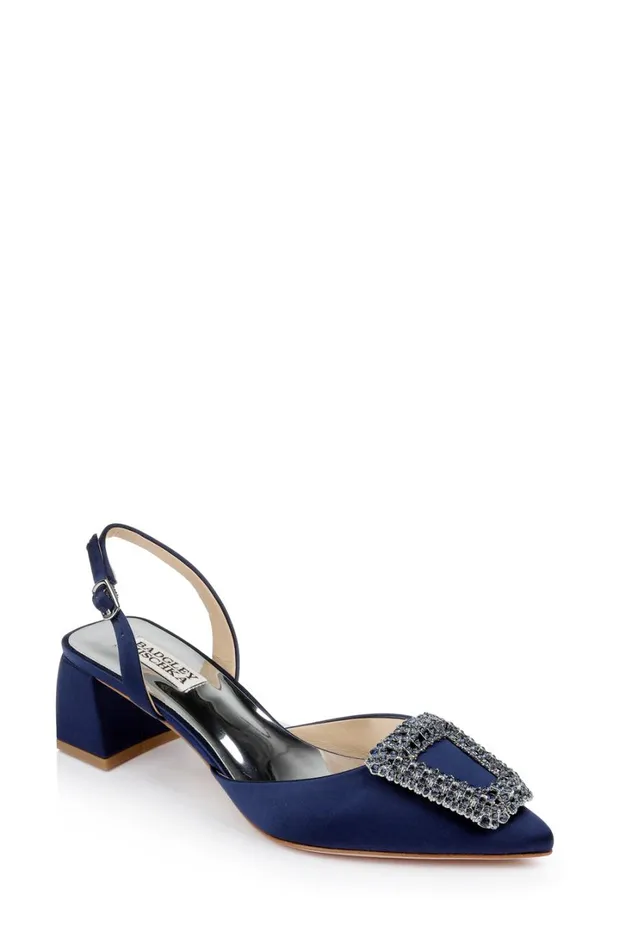Women Block Heels Badgley Mischka Emmie Block Heel Slingback With Crystal Buckle Black Women Block Heels Badgley Mischka Emmie Block Heel Slingback With Crystal Buckle Black