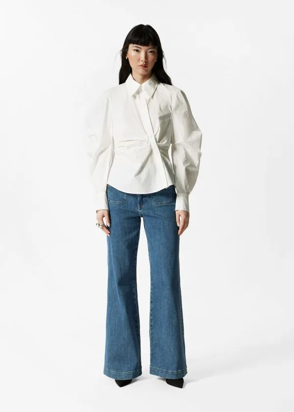 Women Blouses and Shirts and Other Stories Asymmetrical Cotton Shirt White