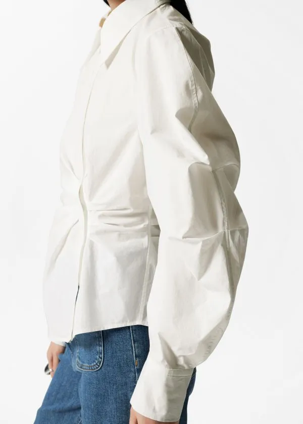 Women Blouses and Shirts and Other Stories Asymmetrical Cotton Shirt White
