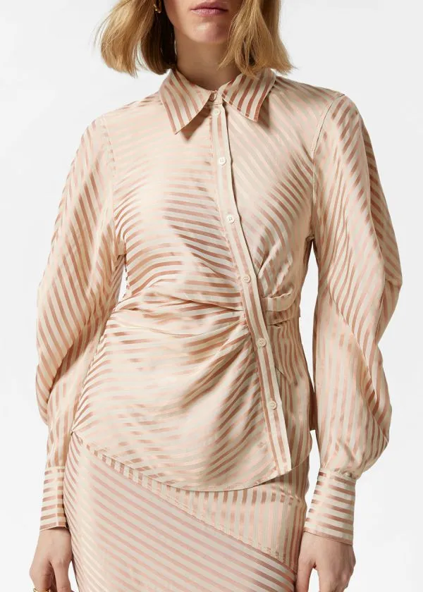 Women Blouses and Shirts and Other Stories Asymmetrical Shirt Beigeandpink
