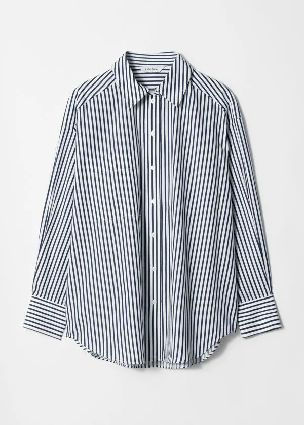 Women Blouses and Shirts and Other Stories Oversized Shirt Navy Stripes