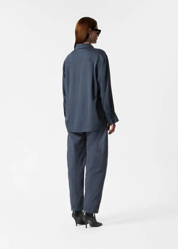 Women Blouses and Shirts and Other Stories Satin Shirt Navy