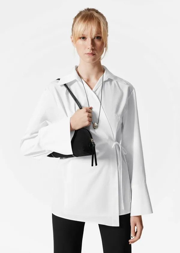 Women Blouses and Shirts and Other Stories WrapTie Shirt White