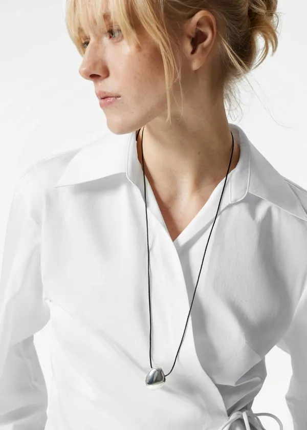 Women Blouses and Shirts and Other Stories WrapTie Shirt White