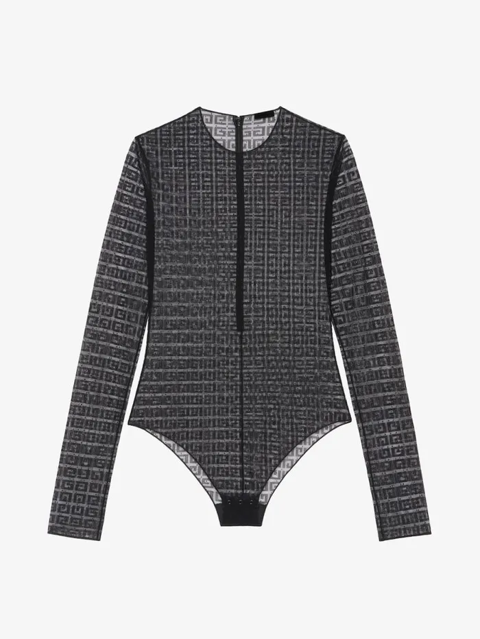 Women Bodysuits and Underwear Givenchy Bodysuit In 4G Lace Black