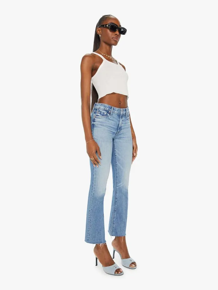 Women Bootcut Mother Denim The Outsider Flood Fray Wash Are We There Yet