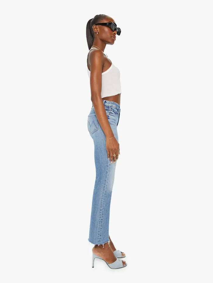 Women Bootcut Mother Denim The Outsider Flood Fray Wash Are We There Yet