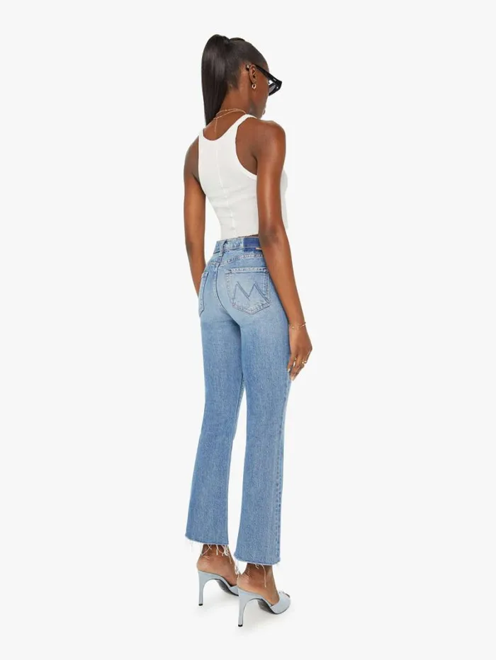 Women Bootcut Mother Denim The Outsider Flood Fray Wash Are We There Yet