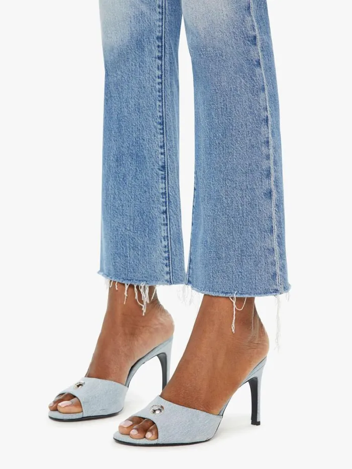 Women Bootcut Mother Denim The Outsider Flood Fray Wash Are We There Yet