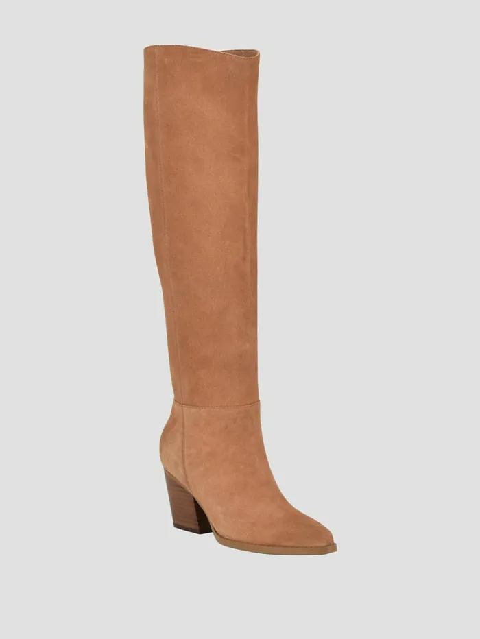 Women Boots and Booties GUESS Dolita Suede KneeHigh Boots Light Brown