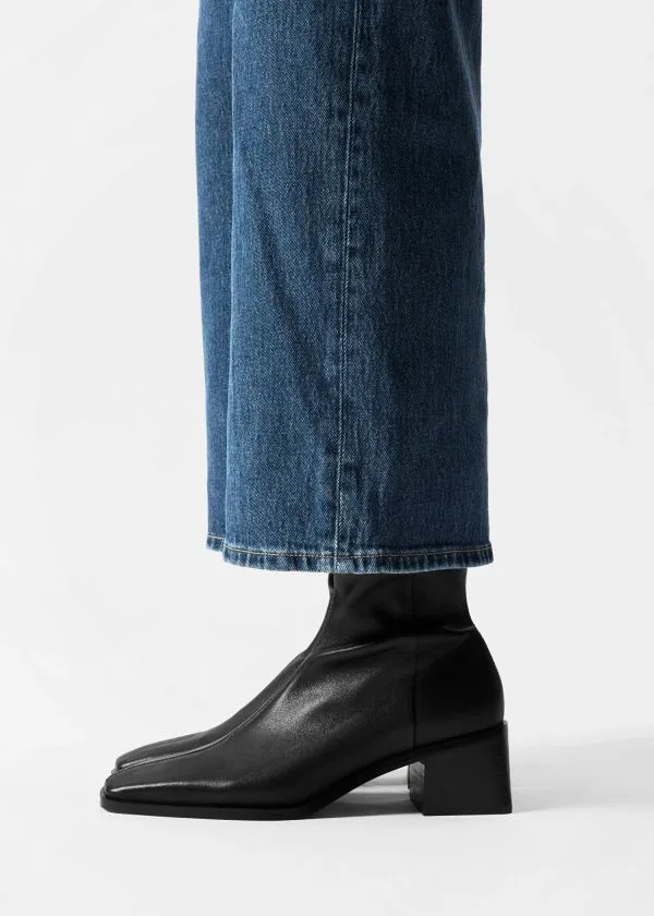 Women Boots and Other Stories Leather Sock Boots Black