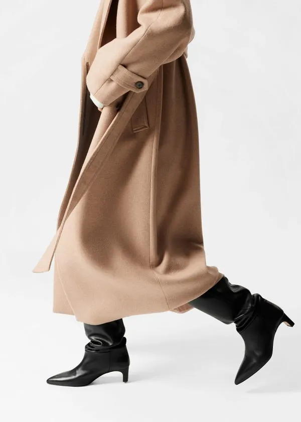 Women Boots and Other Stories PointedToe KneeHigh Boots Black Nappa