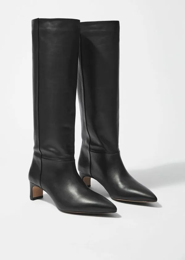 Women Boots and Other Stories PointedToe KneeHigh Boots Black Nappa