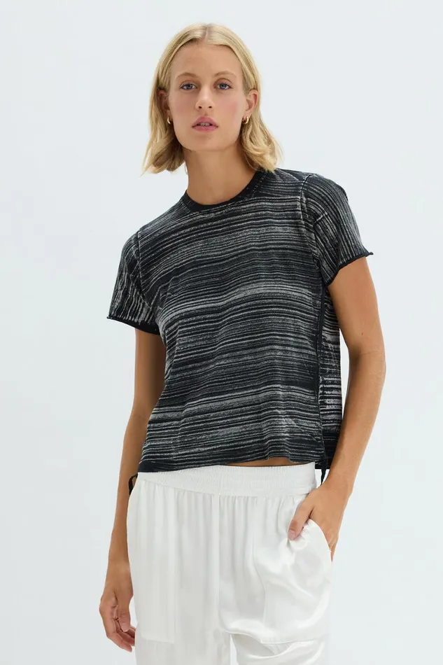 Women Brush Black Liana Tee Raquel Allegra Sweaters and Knits
