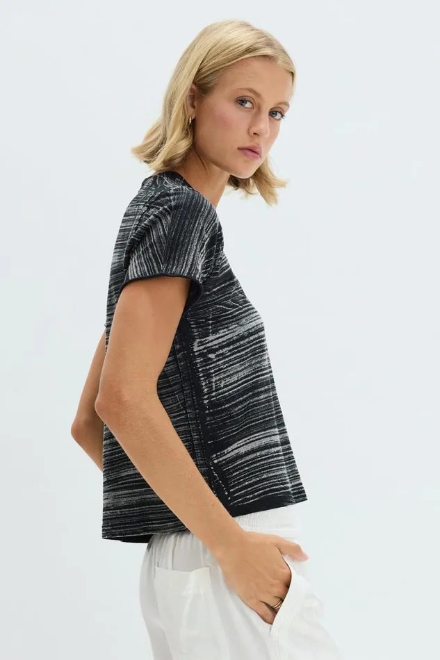 Women Brush Black Liana Tee Raquel Allegra Sweaters and Knits