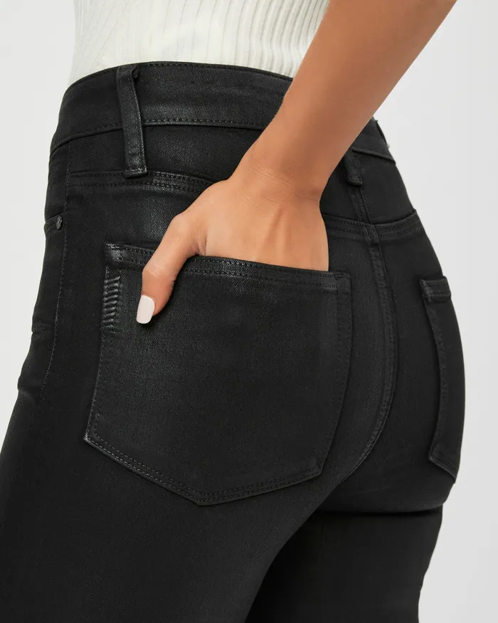 Women Cindy Straight Jean 8211 Black Fog Luxe Coating Straight PAIGE