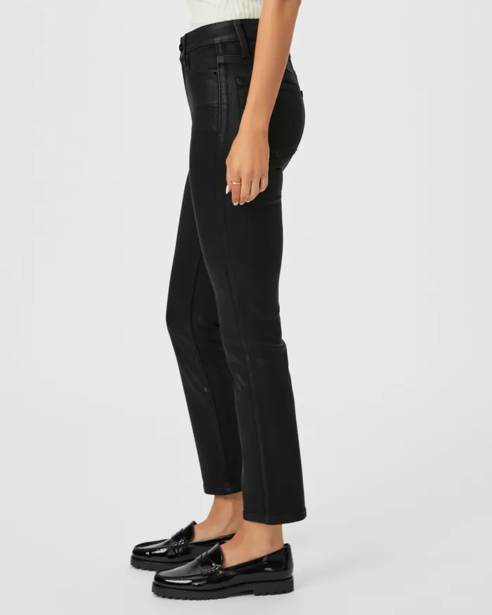 Women Cindy Straight Jean 8211 Black Fog Luxe Coating Straight PAIGE