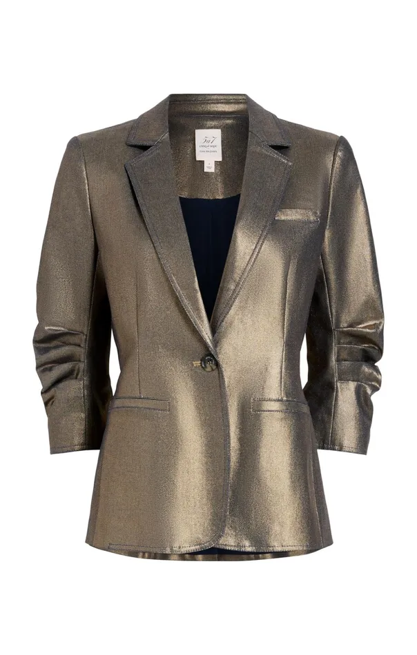 Women Cinq Sept Blazers Gold Coated Khloe Blazer Gold