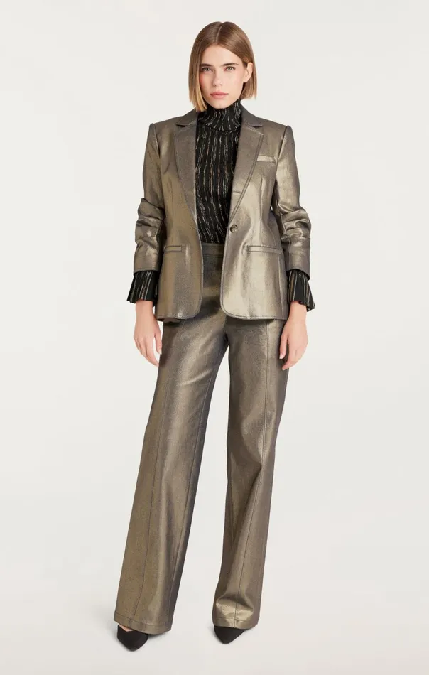 Women Cinq Sept Blazers Gold Coated Khloe Blazer Gold