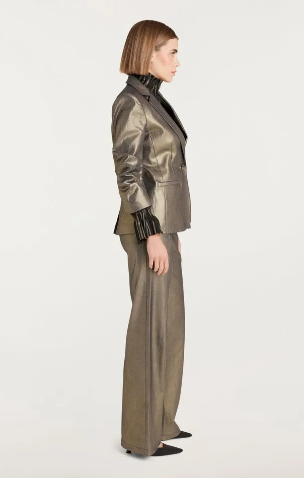 Women Cinq Sept Blazers Gold Coated Khloe Blazer Gold