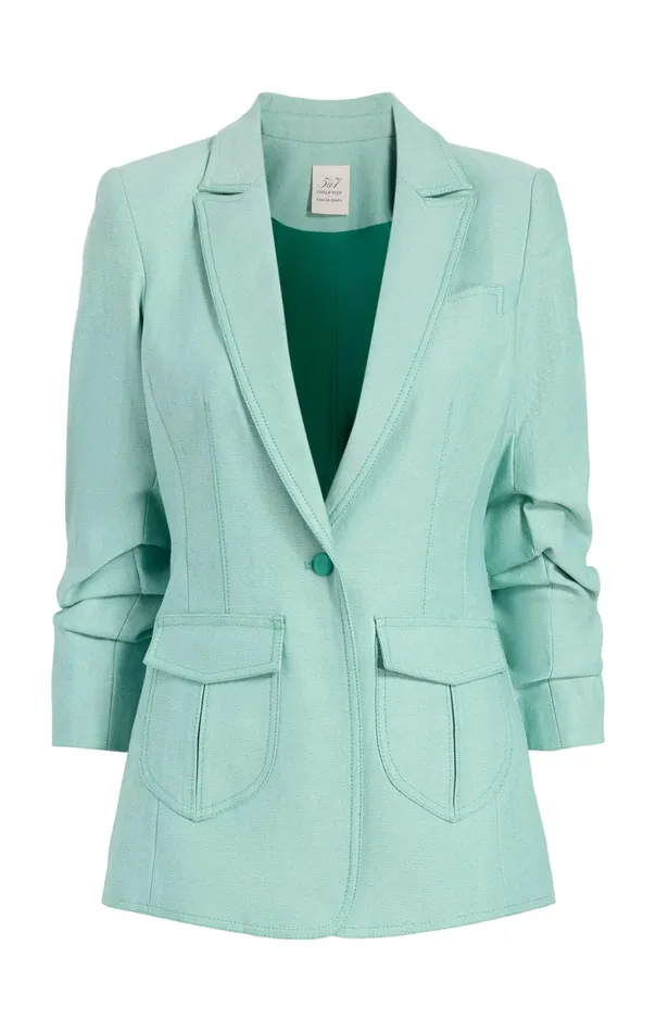 Women Cinq Sept Blazers Louisa Jacket Light Marine Green