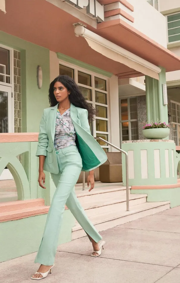 Women Cinq Sept Blazers Louisa Jacket Light Marine Green