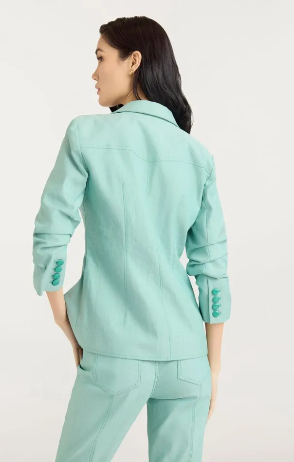 Women Cinq Sept Blazers Louisa Jacket Light Marine Green