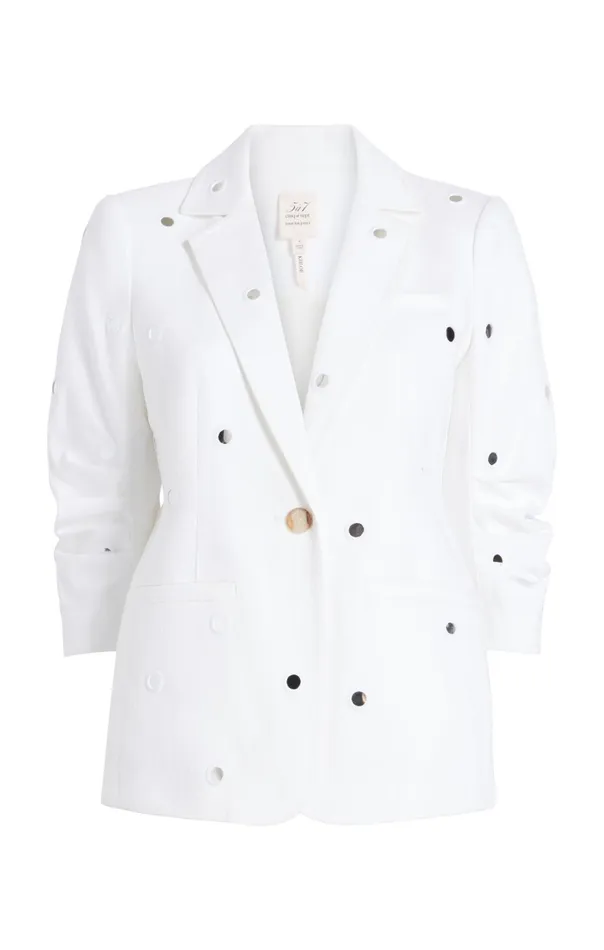 Women Cinq Sept Blazers Mirror Denim Khloe Blazer White