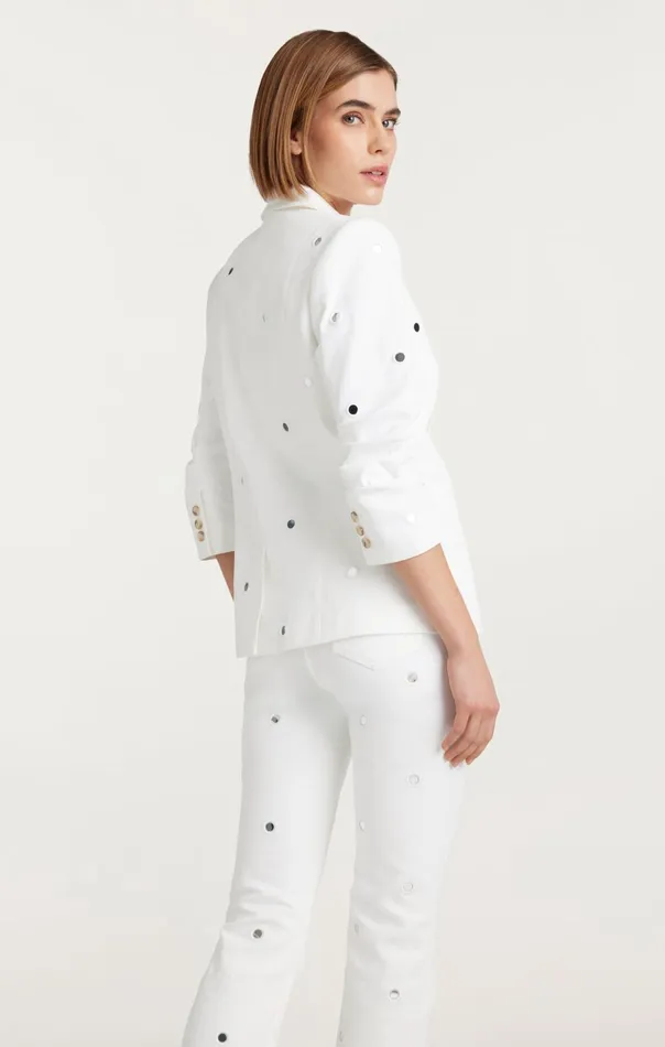 Women Cinq Sept Blazers Mirror Denim Khloe Blazer White