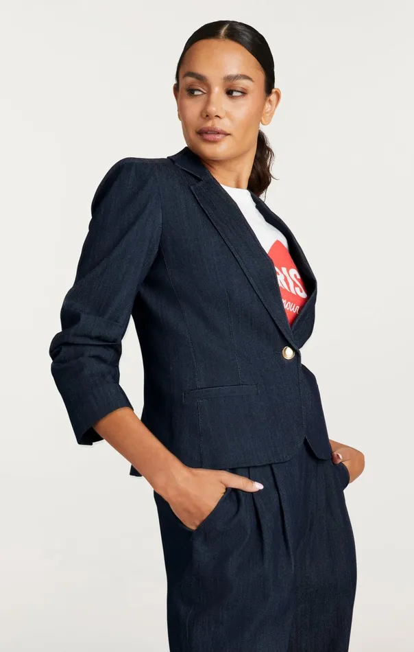 Women Cinq Sept Blazers Petit Denim Khloe Blazer Indigo