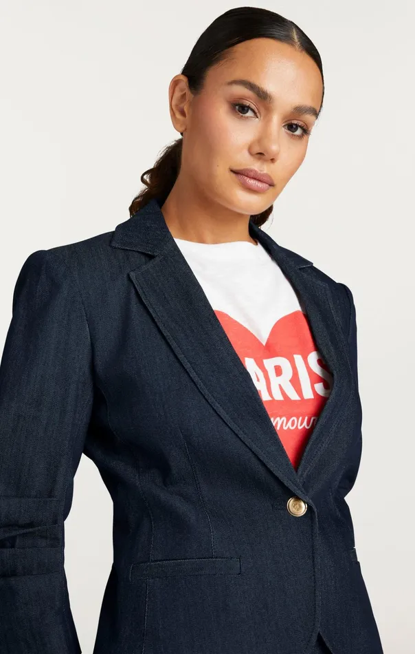 Women Cinq Sept Blazers Petit Denim Khloe Blazer Indigo