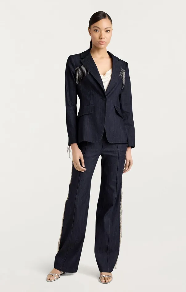 Women Cinq Sept Blazers Rhinestone Sasha Blazer Indigo
