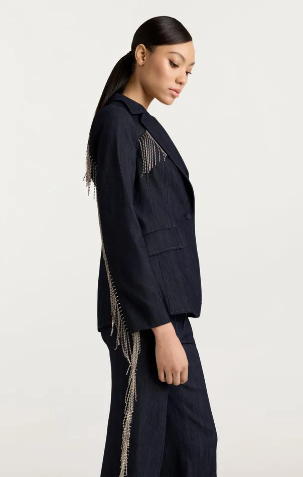 Women Cinq Sept Blazers Rhinestone Sasha Blazer Indigo