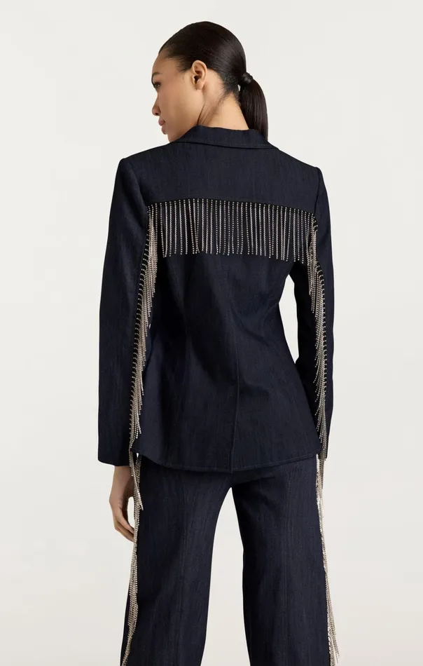 Women Cinq Sept Blazers Rhinestone Sasha Blazer Indigo