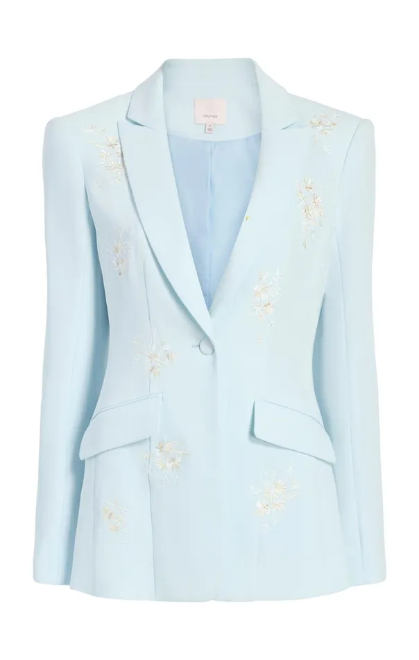 Women Cinq Sept Blazers Wildflower Bouquet Embellished Cheyenne Blazer Glacial Blue Multi Women Cinq Sept Blazers Wildflower Bouquet Embellished Cheyenne Blazer Glacial Blue Multi