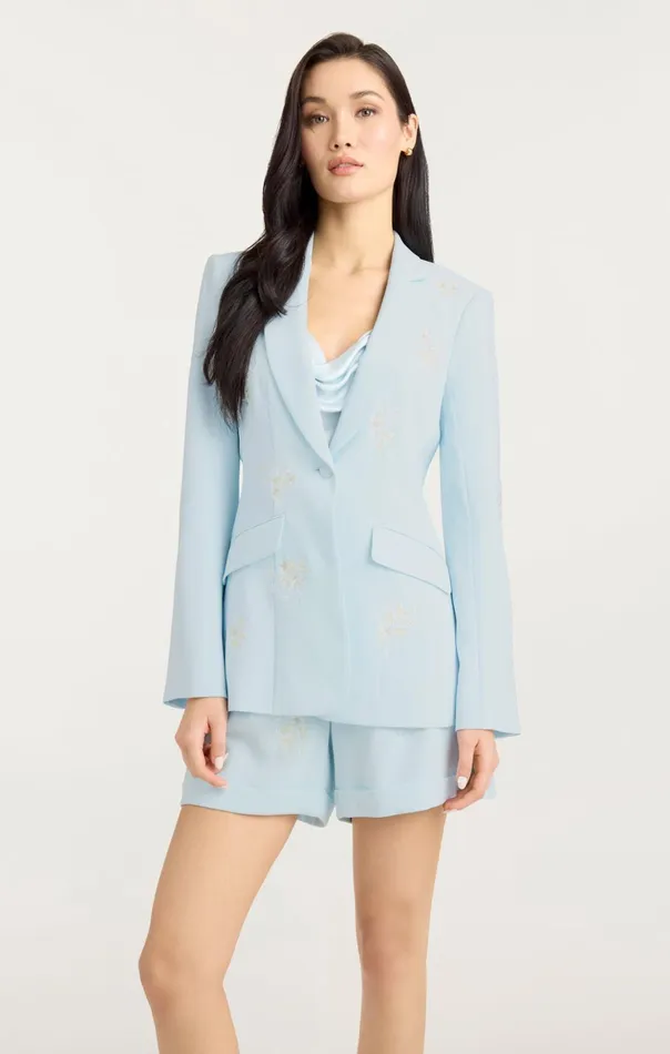 Women Cinq Sept Blazers Wildflower Bouquet Embellished Cheyenne Blazer Glacial Blue Multi