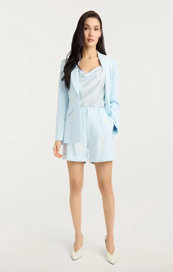Women Cinq Sept Blazers Wildflower Bouquet Embellished Cheyenne Blazer Glacial Blue Multi