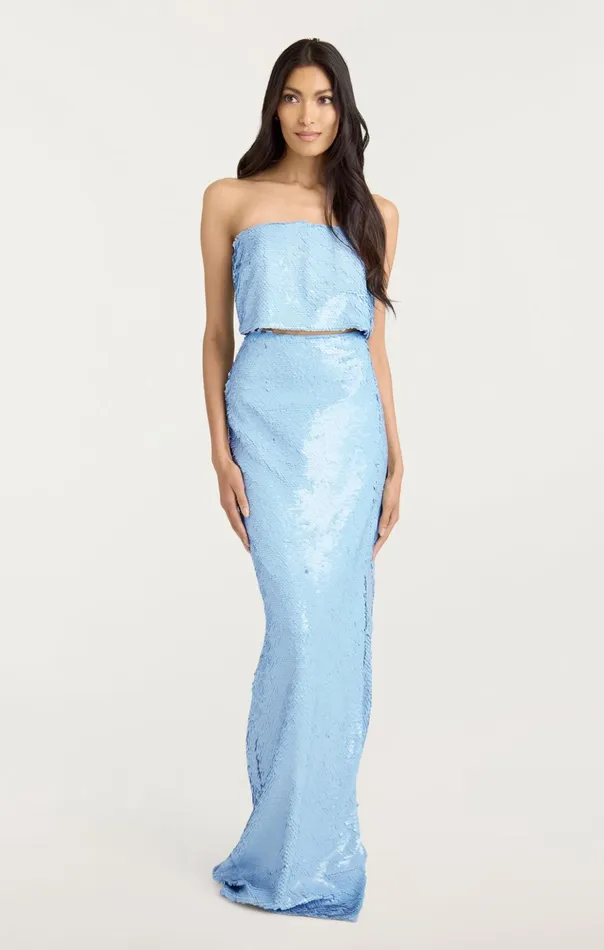 Women Cinq Sept Cocktail and Evening Jupiter Top Serene Sky