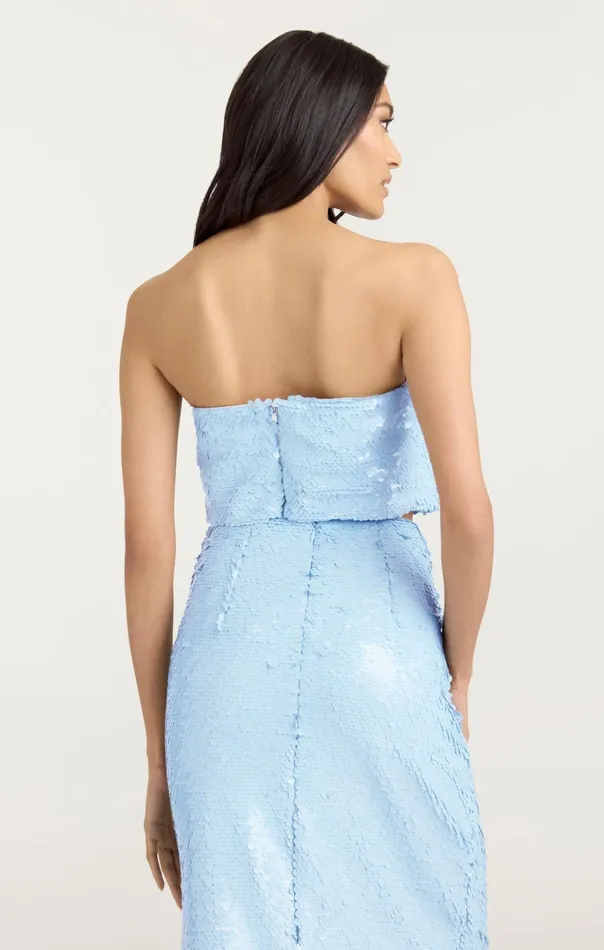 Women Cinq Sept Cocktail and Evening Jupiter Top Serene Sky