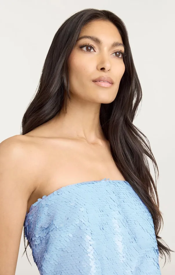 Women Cinq Sept Cocktail and Evening Jupiter Top Serene Sky