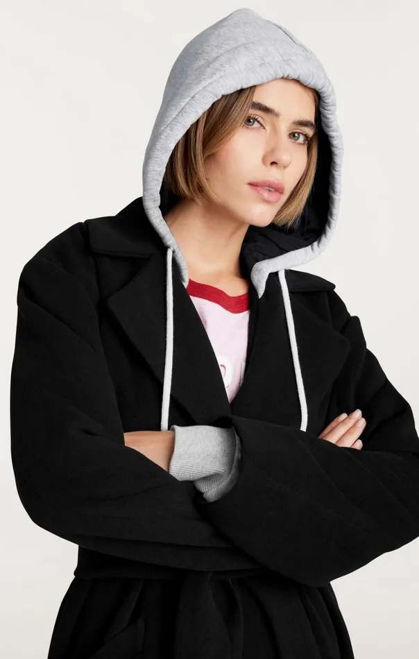 Women Cinq Sept Jackets Vander Coat Blackheather Grey