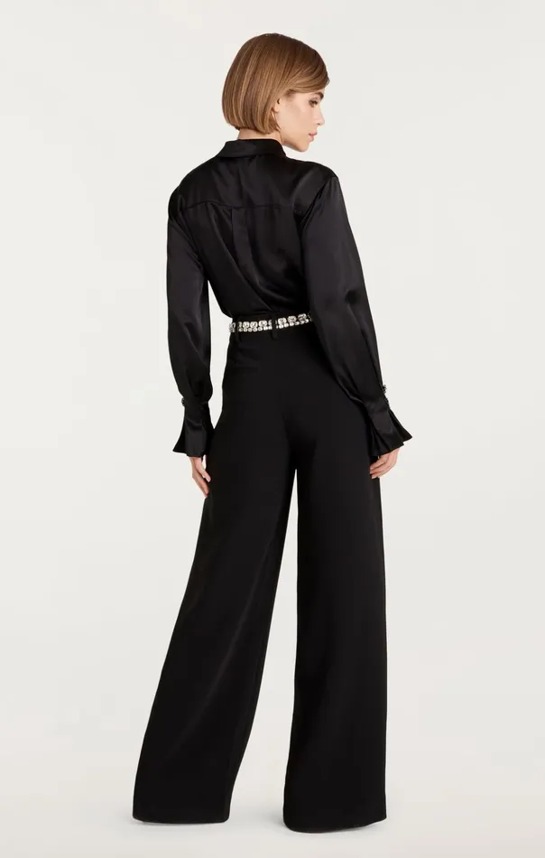 Women Cinq Sept Long Sleeve Tops Demetria Top Black