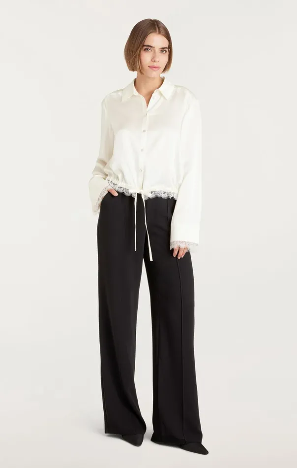 Women Cinq Sept Long Sleeve Tops Mabyn Top Ivory