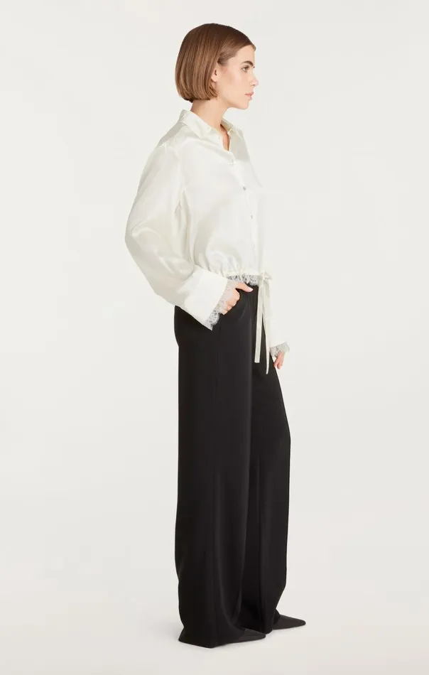 Women Cinq Sept Long Sleeve Tops Mabyn Top Ivory