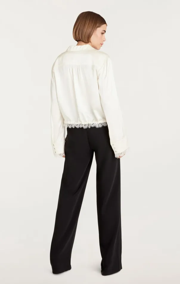 Women Cinq Sept Long Sleeve Tops Mabyn Top Ivory