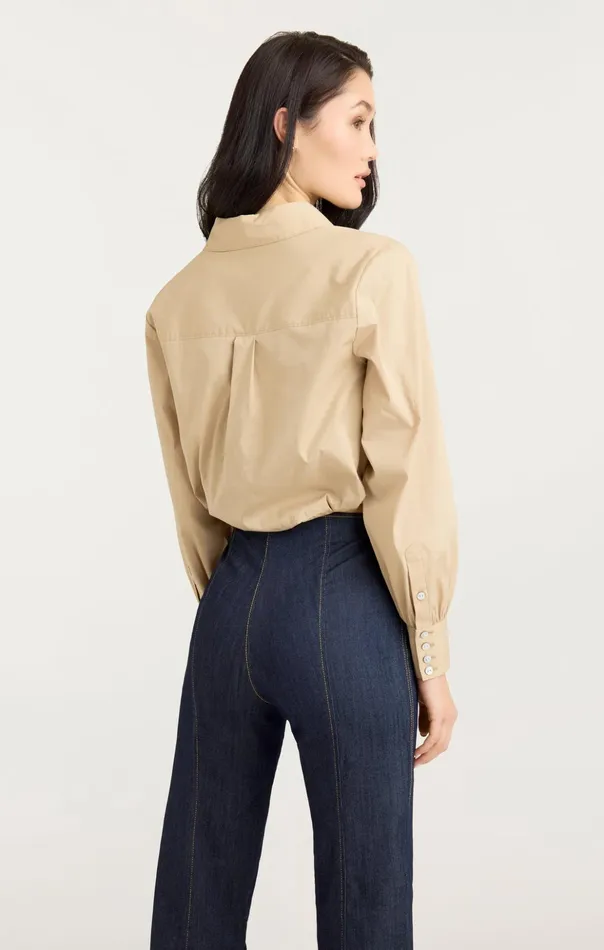 Women Cinq Sept Long Sleeve Tops Reema Top Khaki
