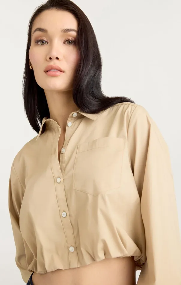 Women Cinq Sept Long Sleeve Tops Reema Top Khaki