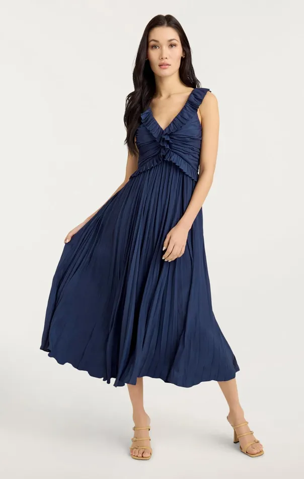 Women Cinq Sept Midi Calloway Dress Navy