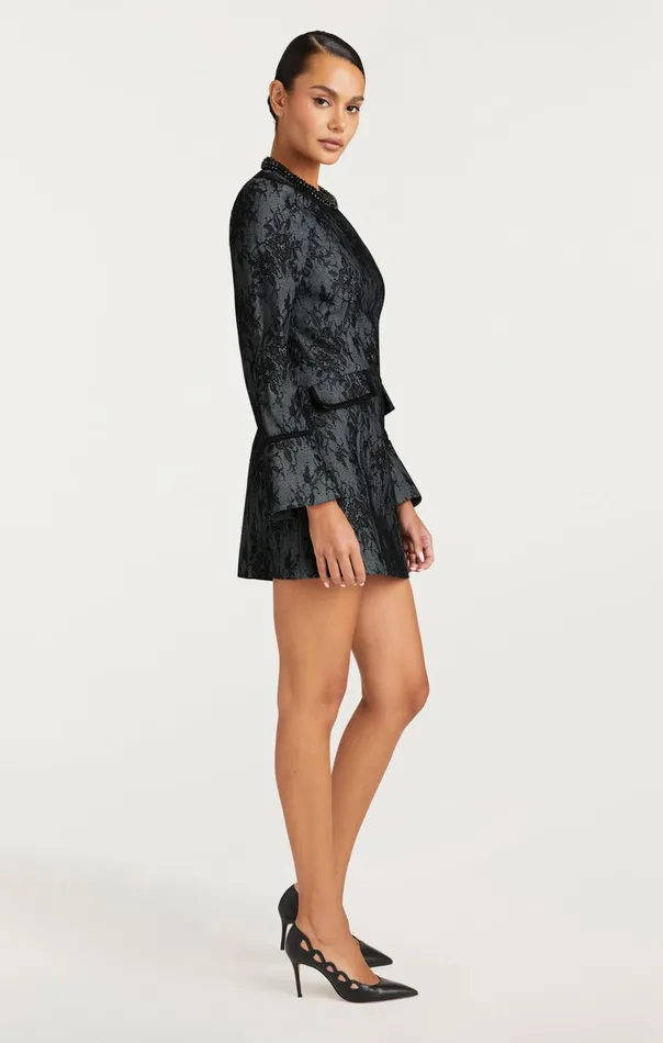 Women Cinq Sept Mini Bonded Lace Reina Dress Light Indigoblack