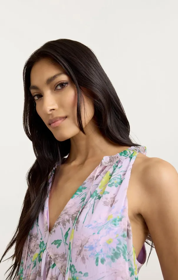 Women Cinq Sept Mini Light Washed Floral Sleeveless Phyllis Dress Pastel Multi